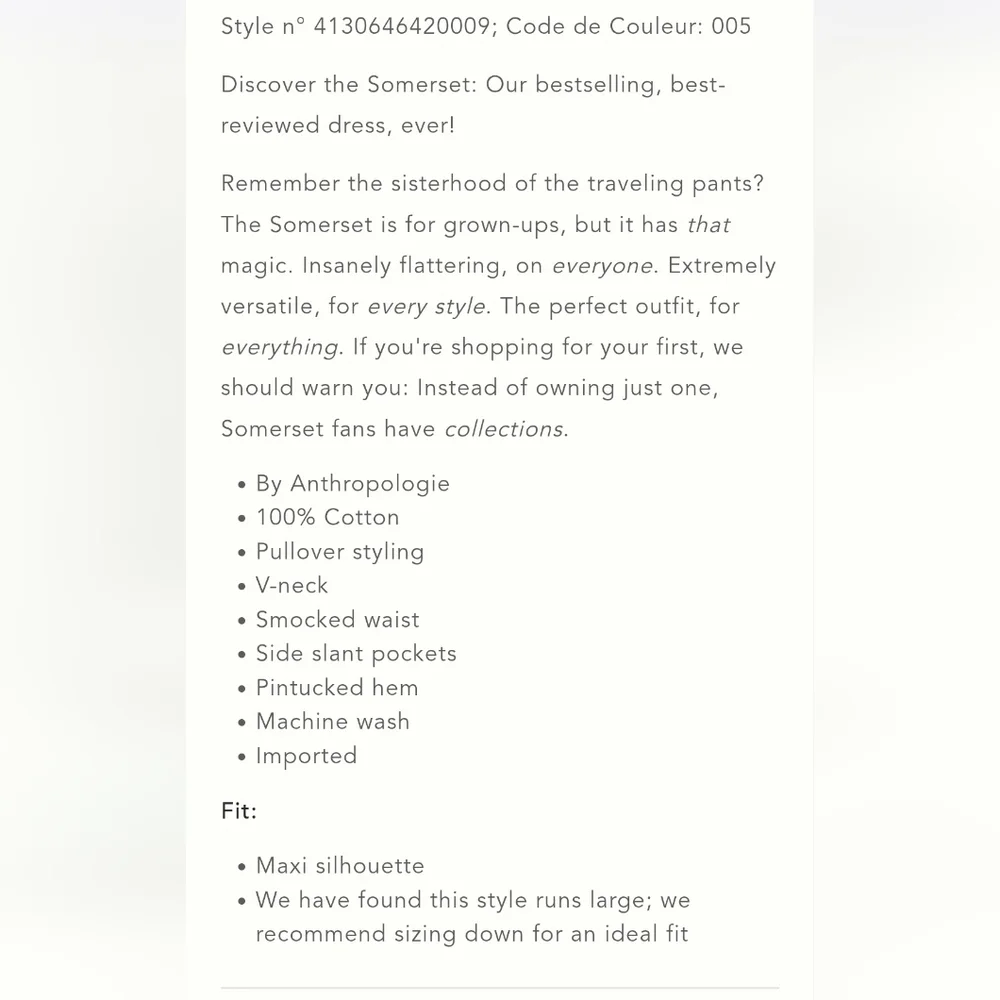 NWT Anthropologie The Somerset Maxi Dress Size XXS - Picture 7 of 13